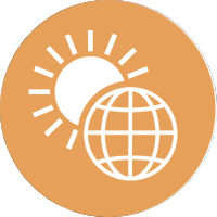 An icon depicting Sun-Earth Interactions