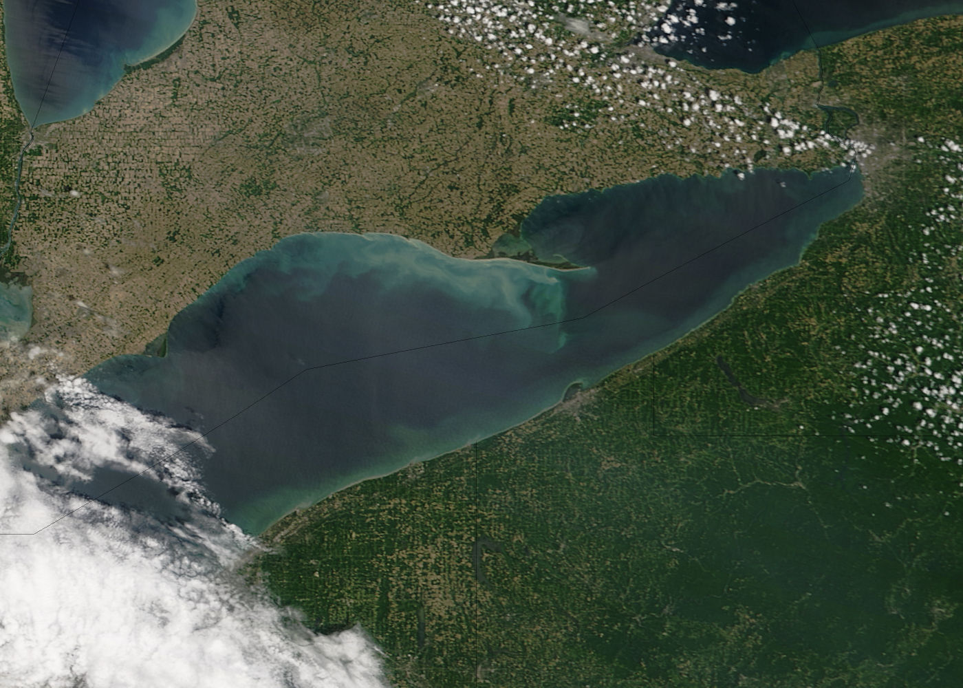 This is a satellite image of Lake Erie