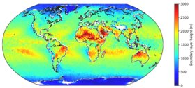 Global PBL height map