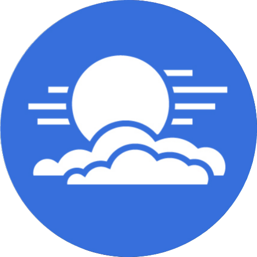 An illustration depicting sun and clouds.