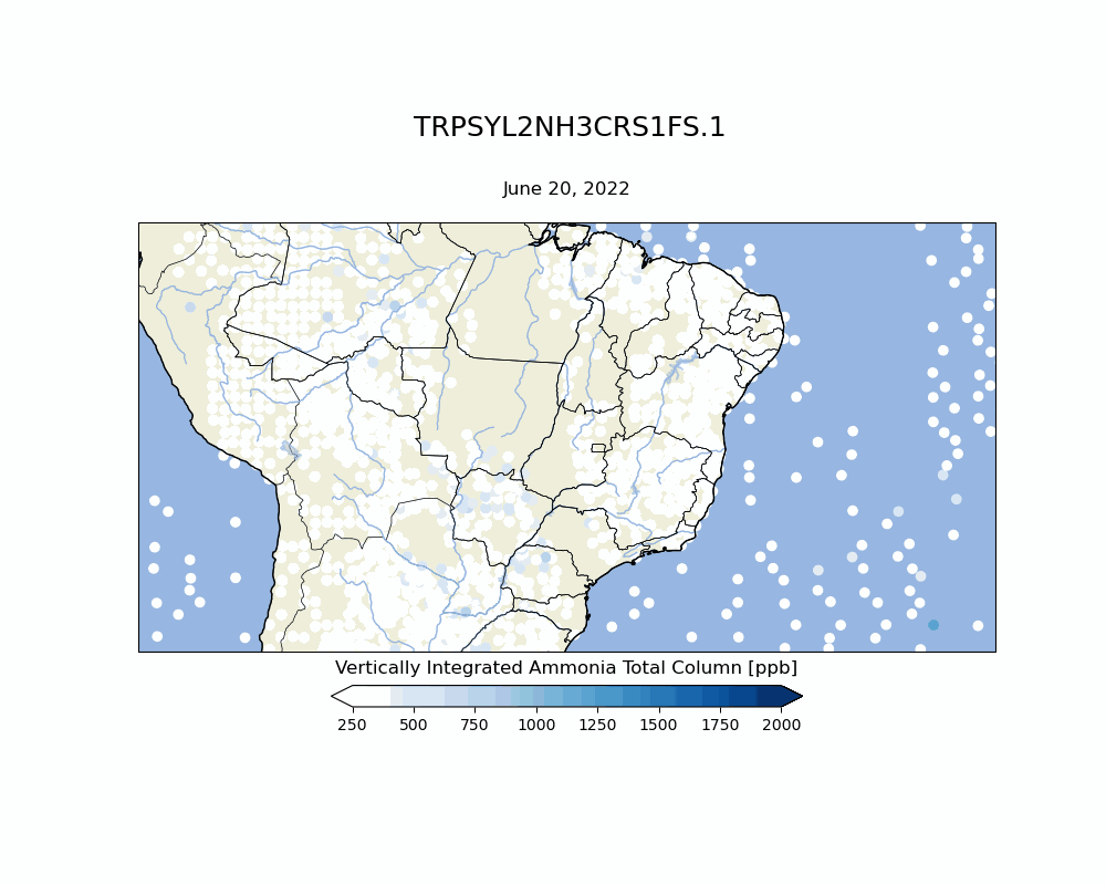 This is an animation of ammonia over northern South America. 
