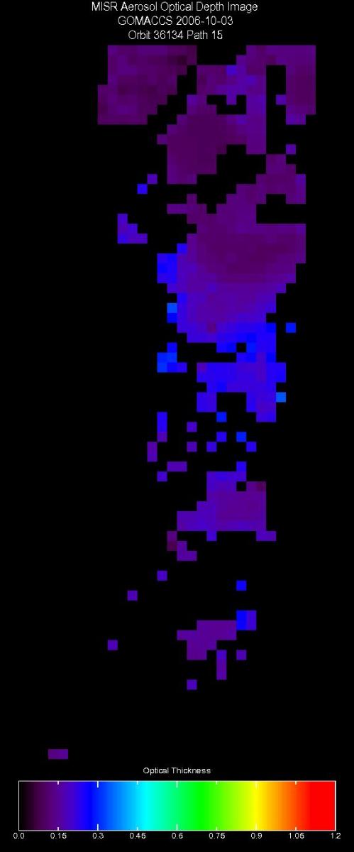 Oct. 3, 2006, Aerosol Optical Depth 17.6 km