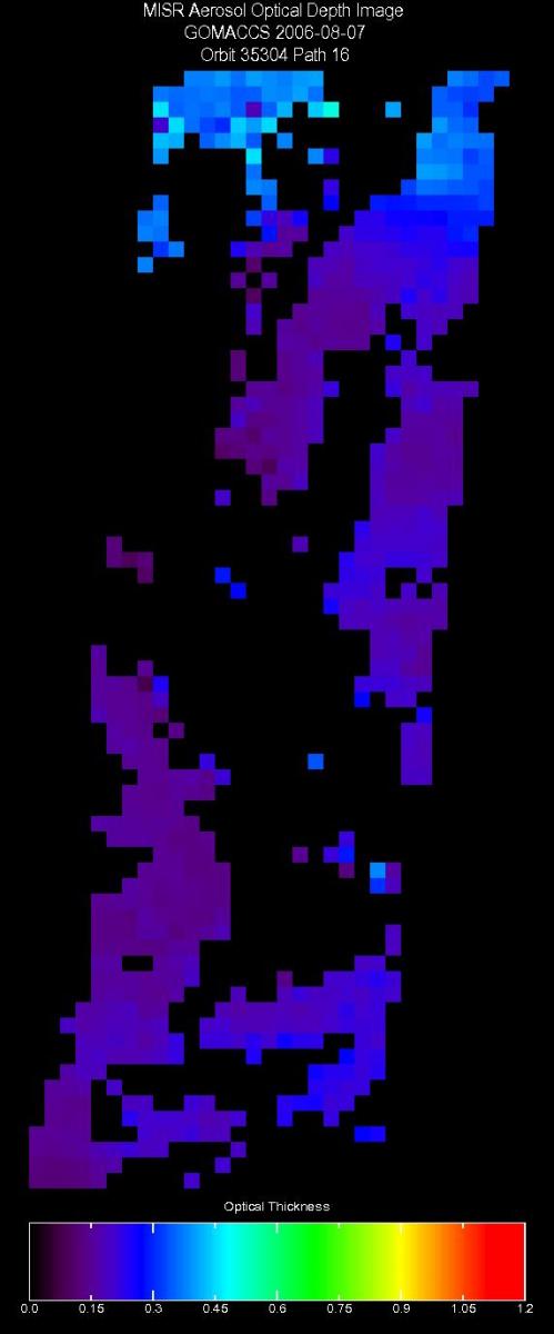 Aug. 7, 2006, Aerosol Optical Depth 17.6 km