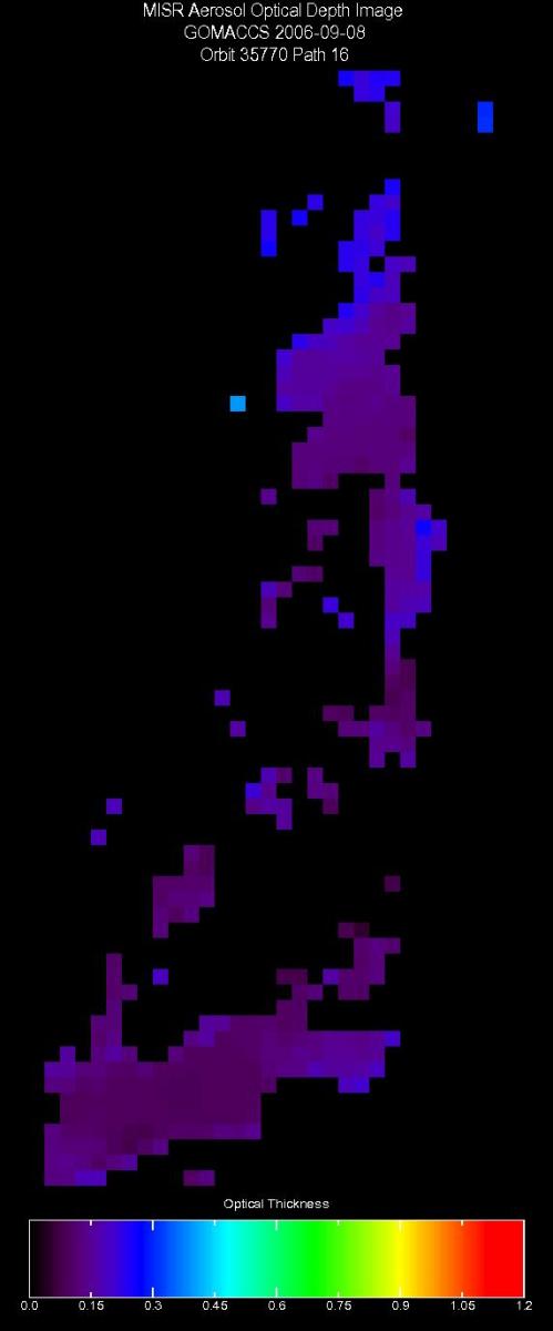 Sept. 8, 2006, Aerosol Optical Depth 17.6 km