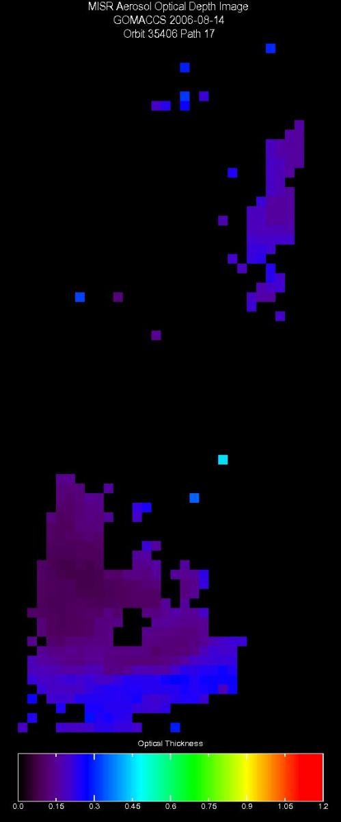 Aug. 14, 2006, Aerosol Optical Depth 17.6 km