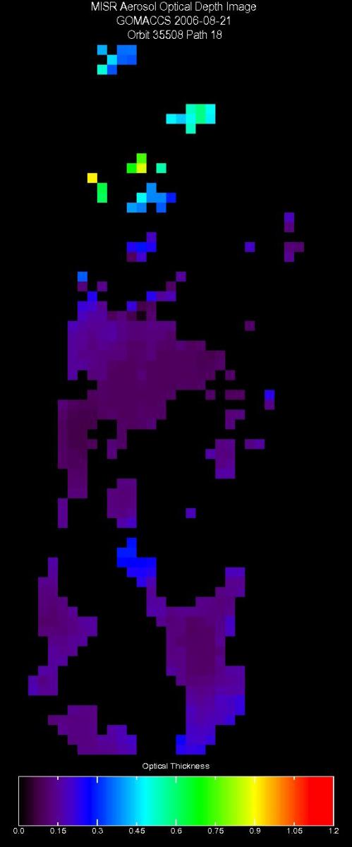 Aug. 21, 2006, Aerosol Optical Depth 17.6 km