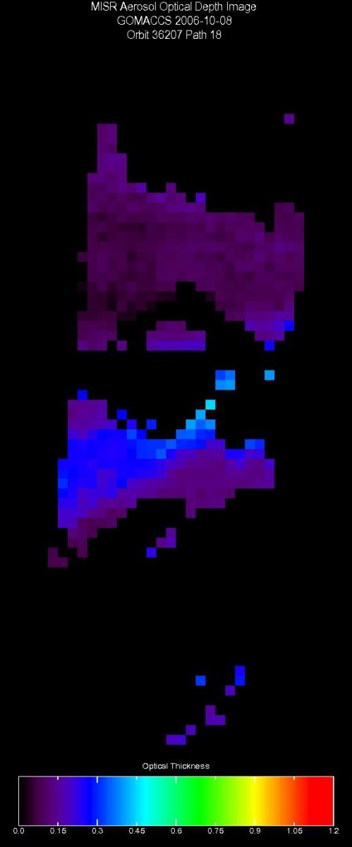 Oct. 8, 2006, Aerosol Optical Depth 17.6 km