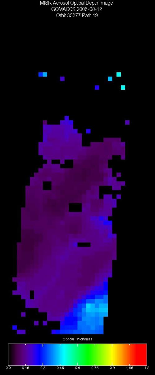 Aug. 12, 2006, Aerosol Optical Depth 17.6 km