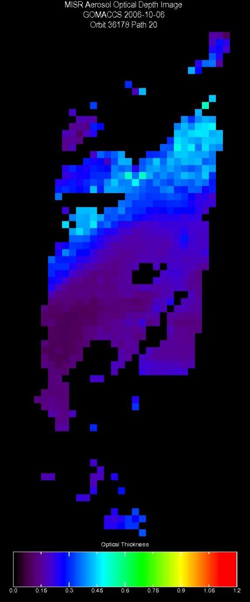 Oct. 6, 2006, Aerosol Optical Depth 17.6 km