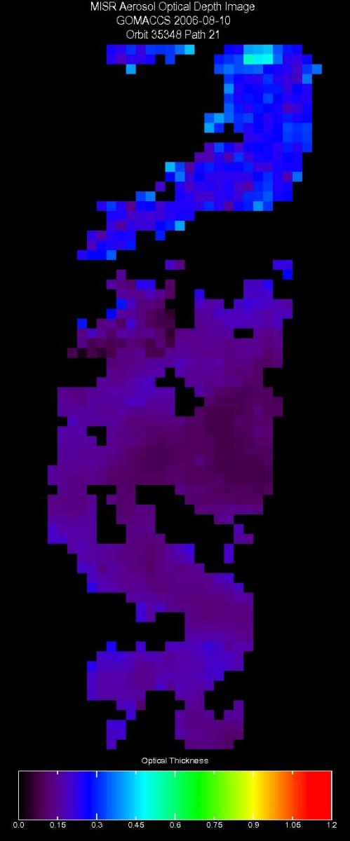 Aug. 10, 2006, Aerosol Optical Depth 17.6 km