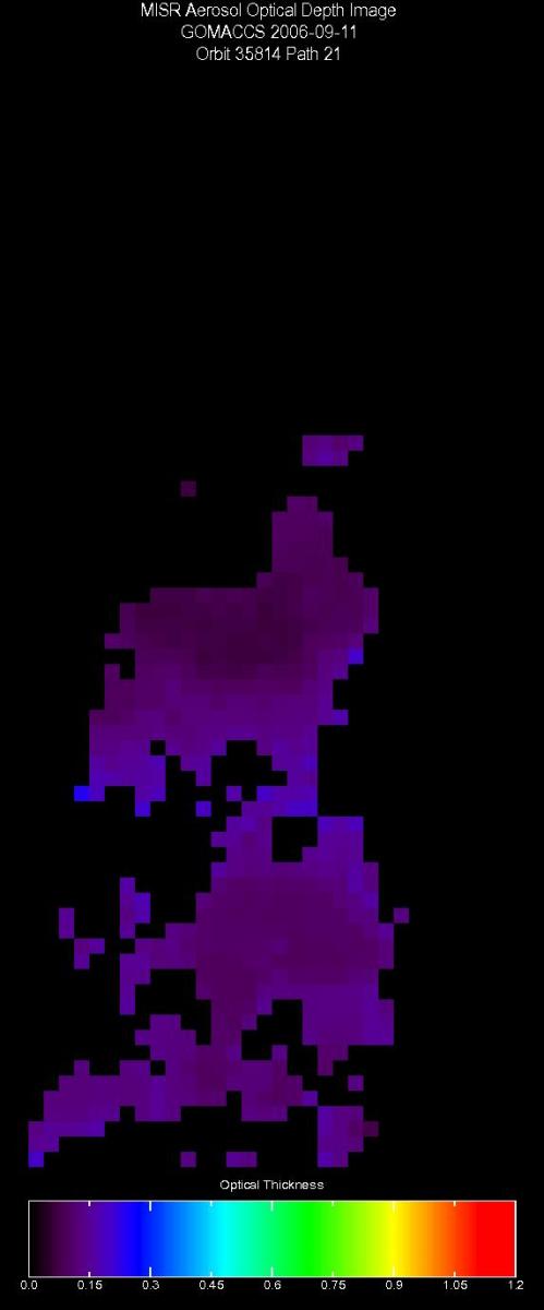 Sept. 11, 2006, Aerosol Optical Depth 17.6 km