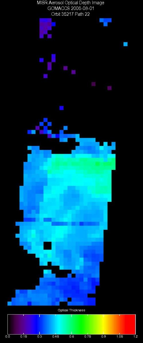 Aug. 1, 2006, Aerosol Optical Depth 17.6 km