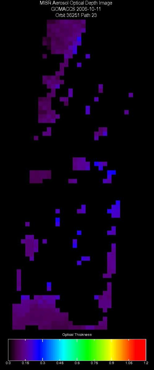 Cameron_LA: Oct. 11, 2006, Aerosol Optical Depth 17.6 km