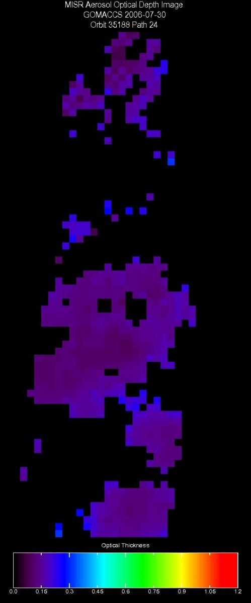 July 30, 2006, Aerosol Optical Depth 17.6 km