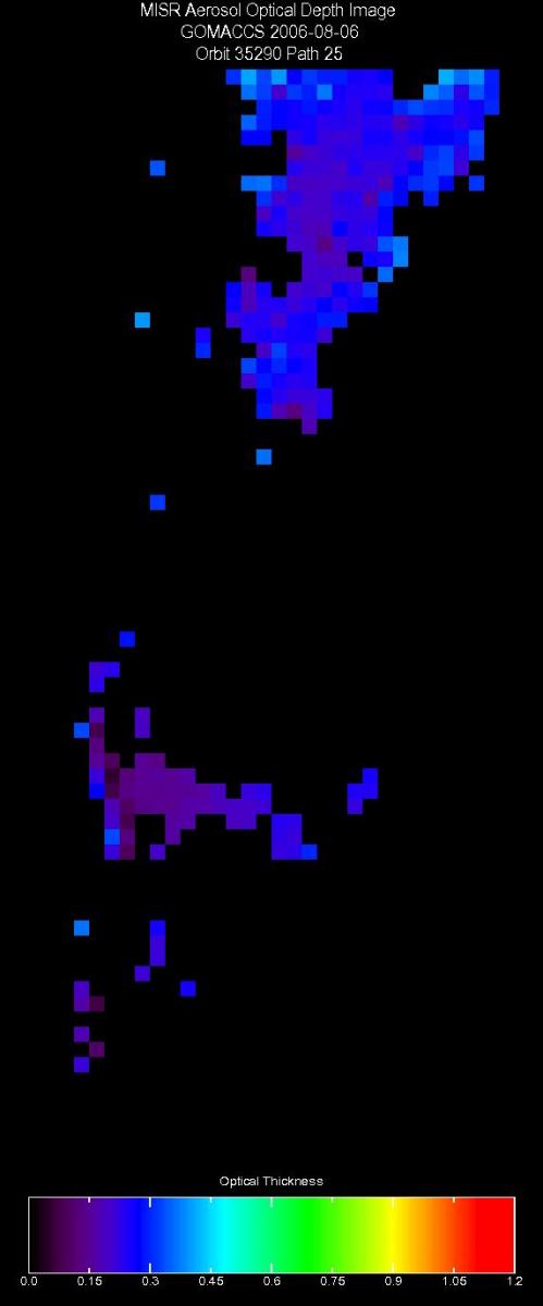 Aug. 6, 2006, Aerosol Optical Depth 17.6 km