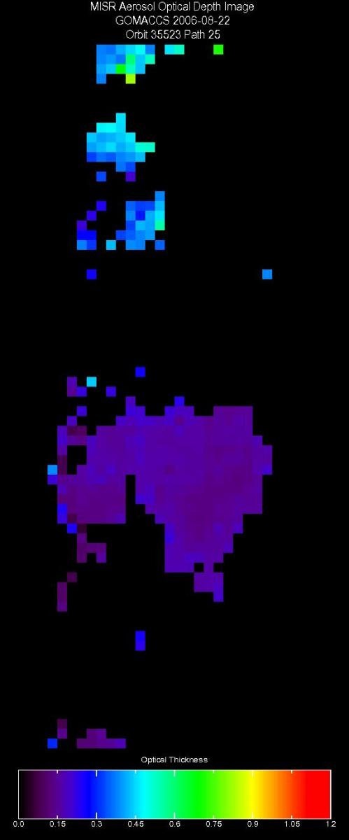 Aug. 22, 2006, Aerosol Optical Depth 17.6 km