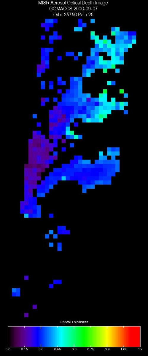 Sept. 7, 2006, Aerosol Optical Depth 17.6 km