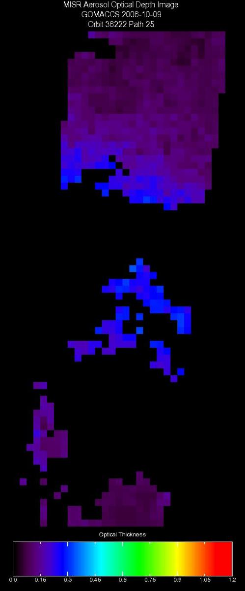 Oct. 9, 2006, Aerosol Optical Depth 17.6 km