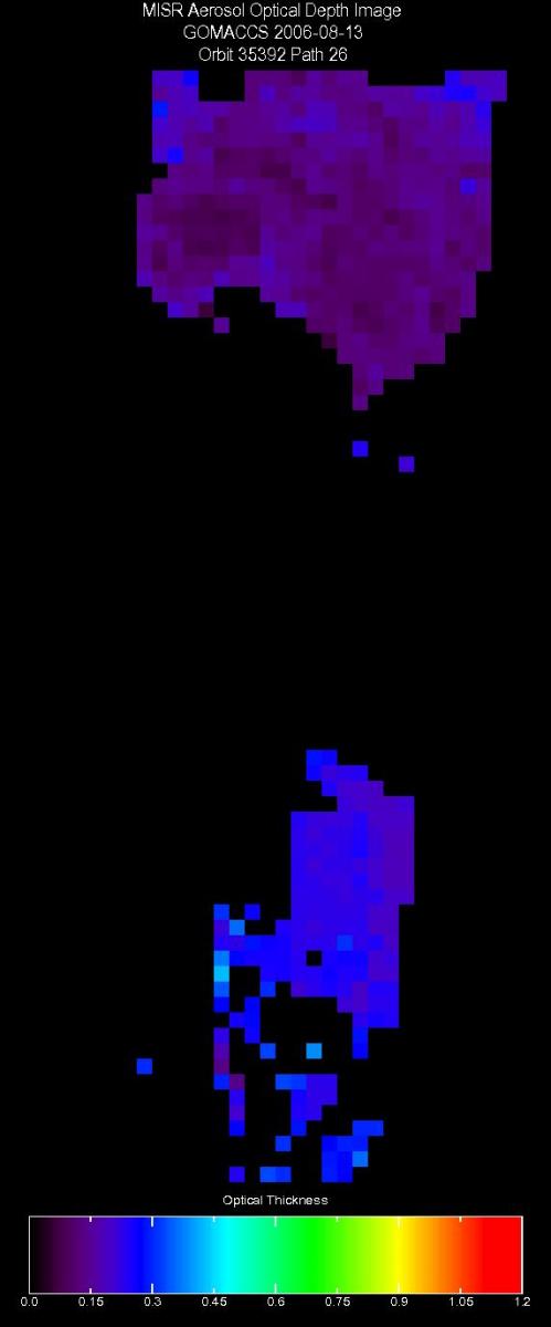Aug. 13, 2006, Aerosol Optical Depth 17.6 km