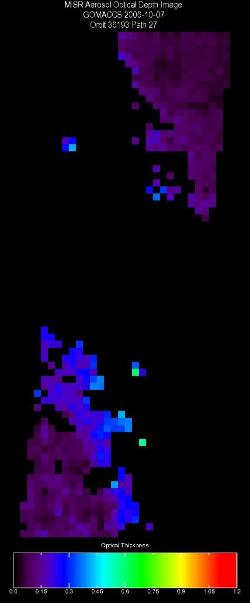 Oct. 7, 2006, Aerosol Optical Depth 17.6 km