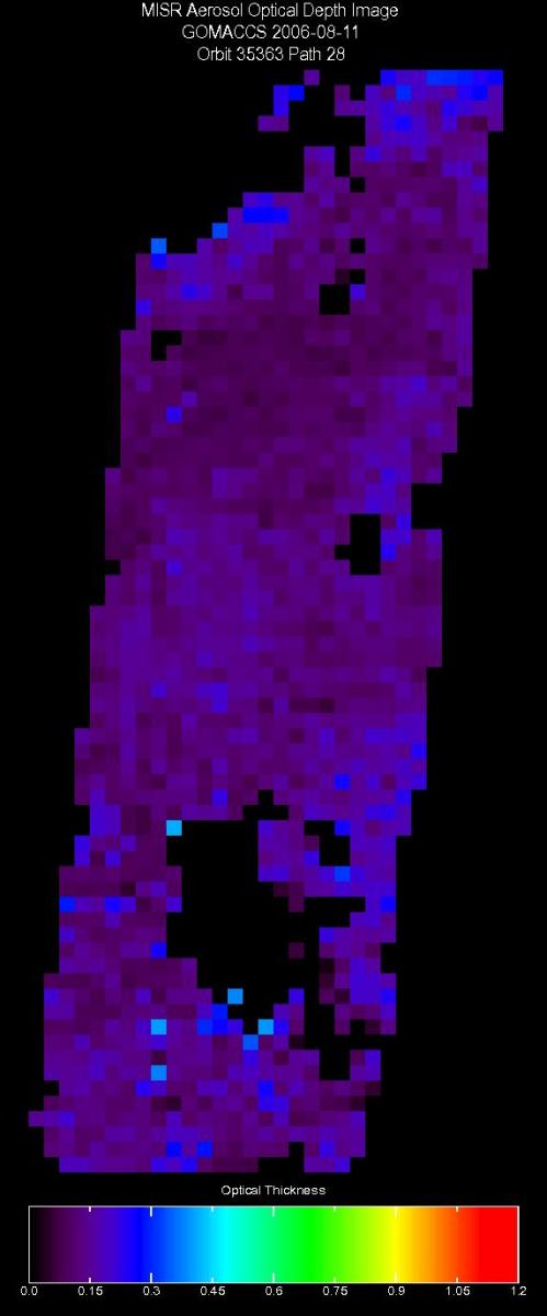 Aug. 11, 2006, Aerosol Optical Depth 17.6 km