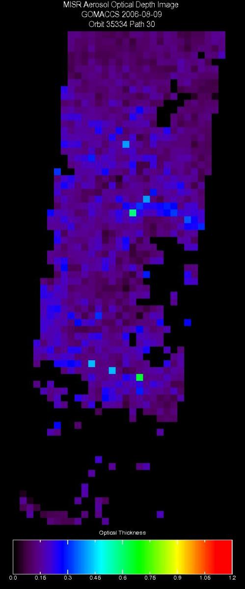 Aug. 9, 2006, Aerosol Optical Depth 17.6 km