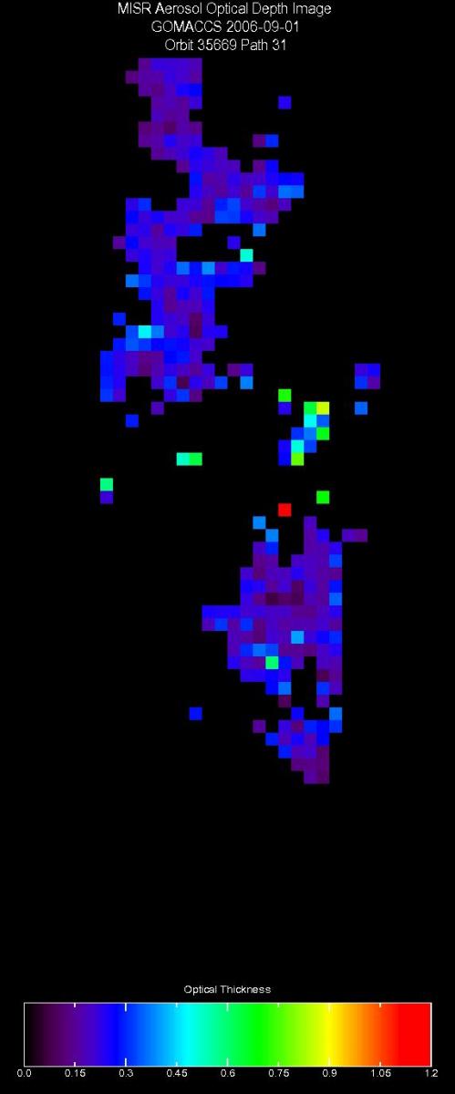 Sept. 1, 2006, Aerosol Optical Depth 17.6 km