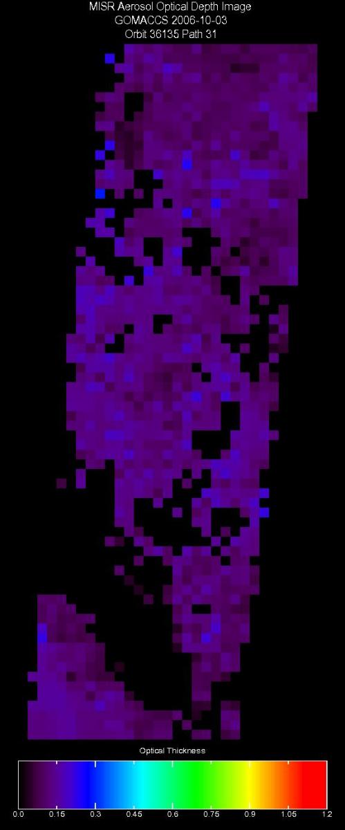 Oct. 3, 2006, Aerosol Optical Depth 17.6 km