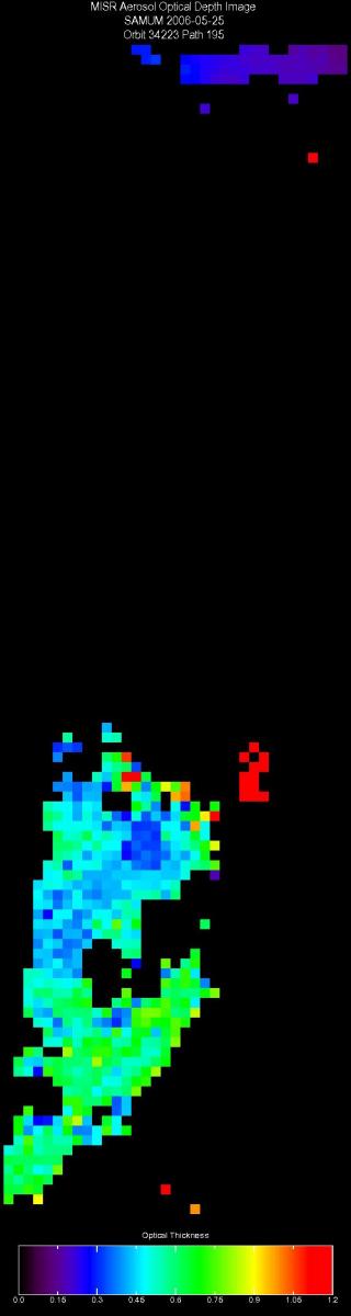 May 25, 2006, Aerosol Optical Depth 17.6 km