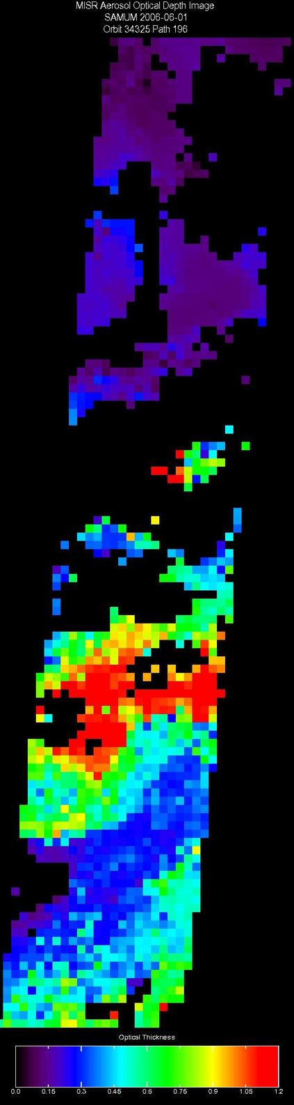 June 1, 2006, Aerosol Optical Depth 17.6 km