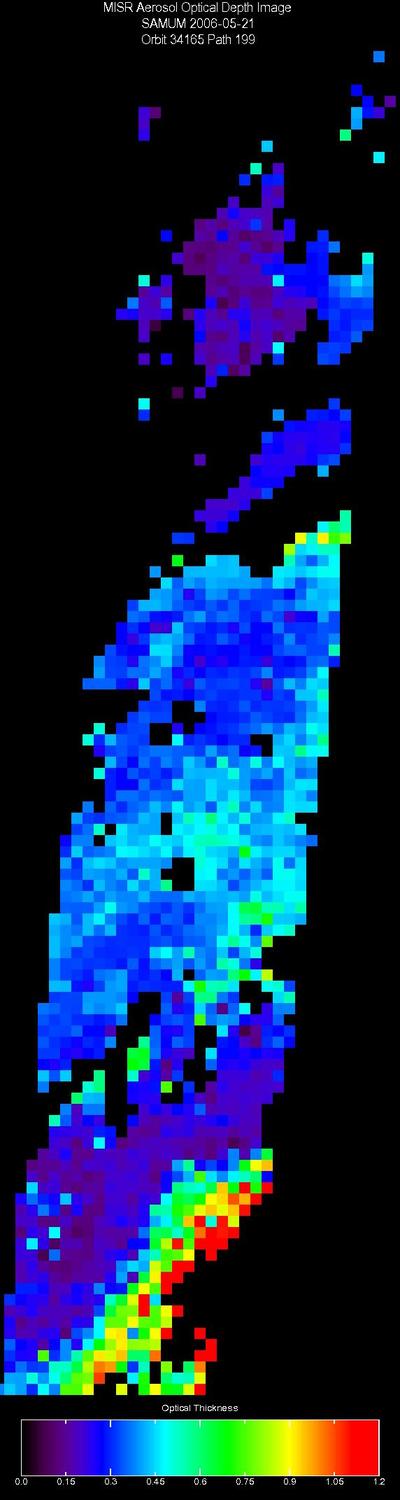 May 21, 2006, Aerosol Optical Depth 17.6 km