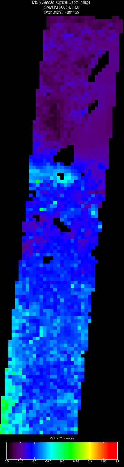 June 6, 2006, Aerosol Optical Depth 17.6 km