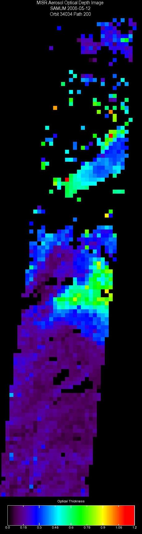 May 12, 2006, Aerosol Optical Depth 17.6 km
