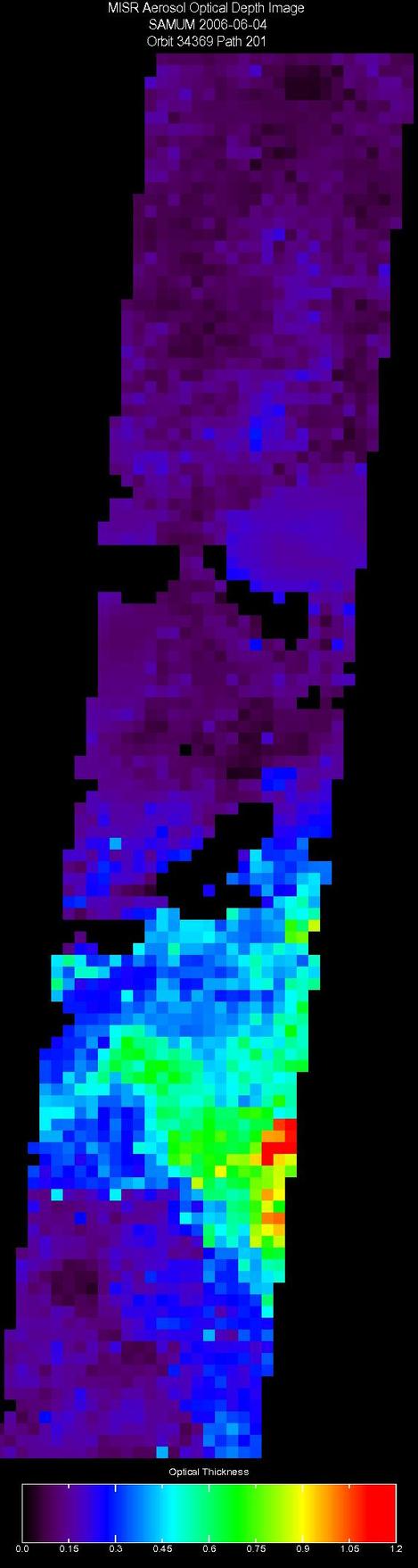 June 4, 2006, Aerosol Optical Depth 17.6 km