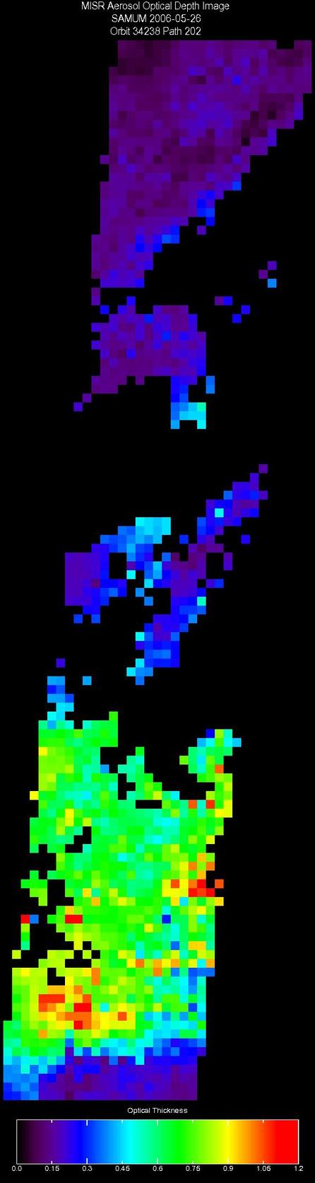 May 26, 2006, Aerosol Optical Depth 17.6 km