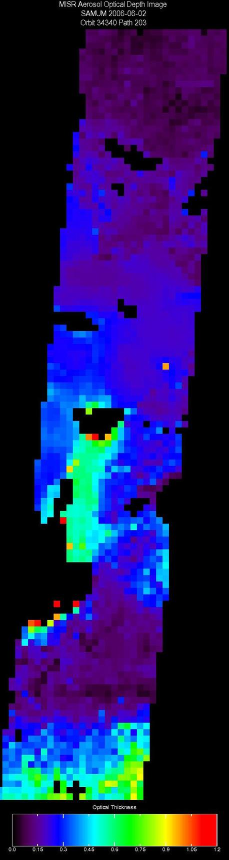 June 2, 2006, Aerosol Optical Depth 17.6 km