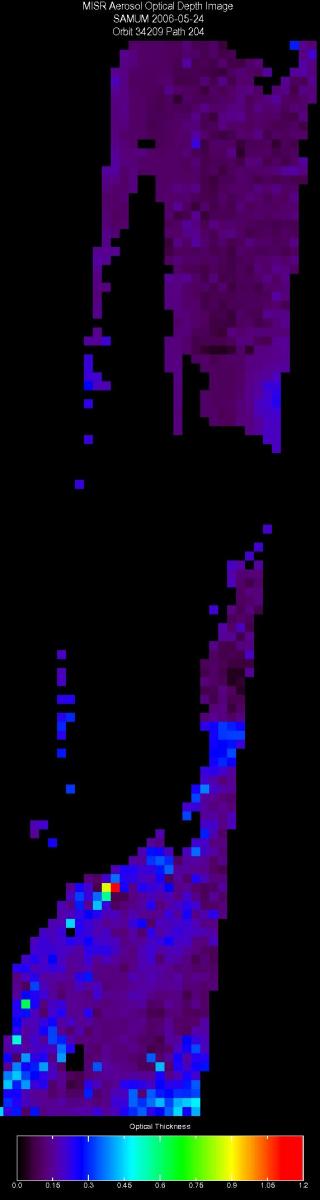 May 24, 2006, Aerosol Optical Depth 17.6 km