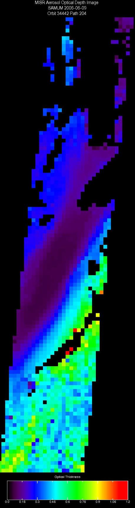 Evora: June 9, 2006, Aerosol Optical Depth 17.6 km