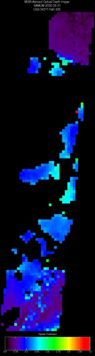May 31, 2006, Aerosol Optical Depth 17.6 km