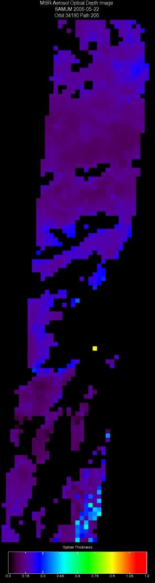 May 22, 2006, Aerosol Optical Depth 17.6 km