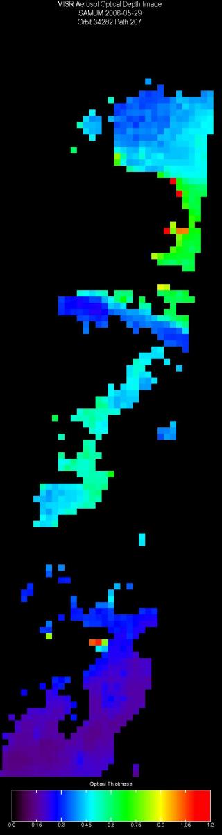 May 29, 2006, Aerosol Optical Depth 17.6 km