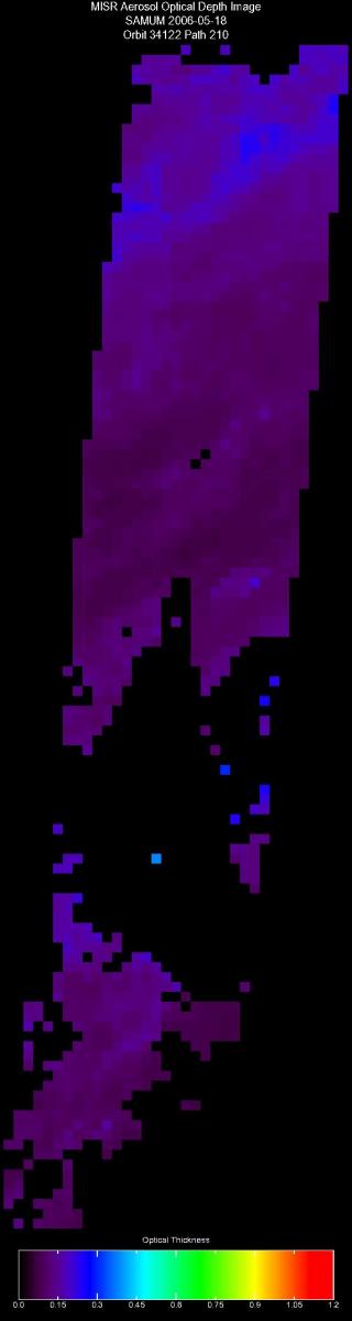 May 18, 2006, Aerosol Optical Depth 17.6 km