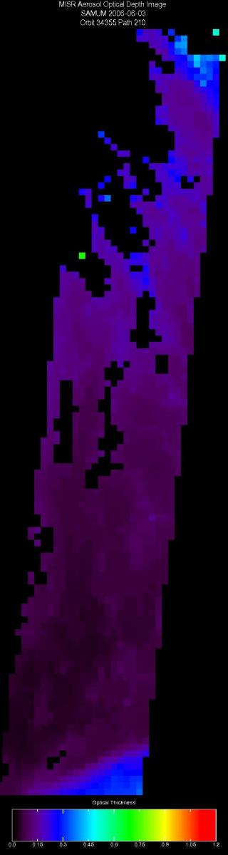 June 3, 2006, Aerosol Optical Depth 17.6 km