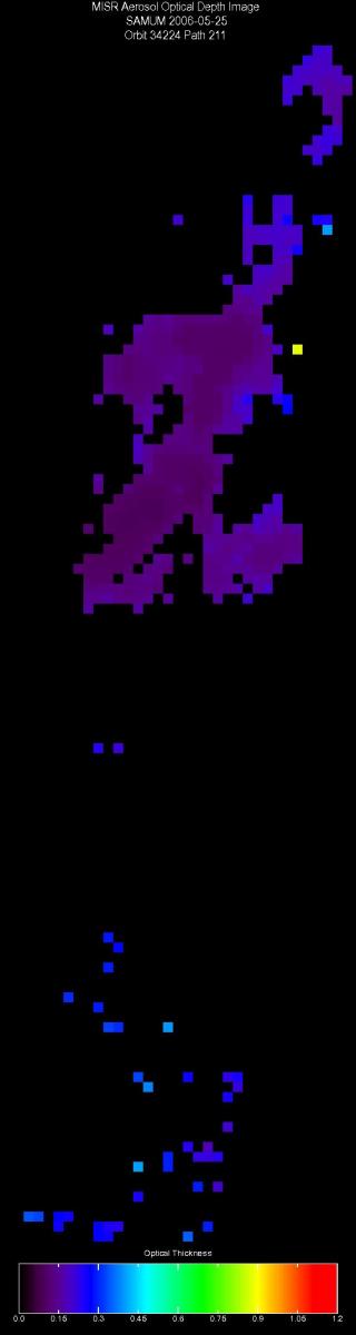 May 25, 2006, Aerosol Optical Depth 17.6 km