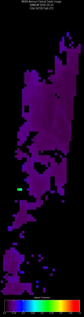 May 23, 2006, Aerosol Optical Depth 17.6 km
