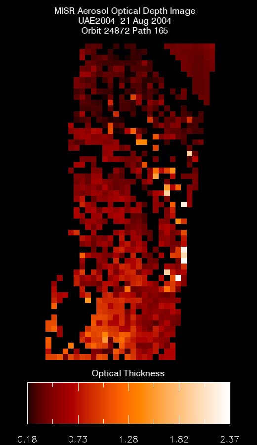 SolarVillage: Aug. 21, 2004, Aerosol Optical Depth 17.6 km