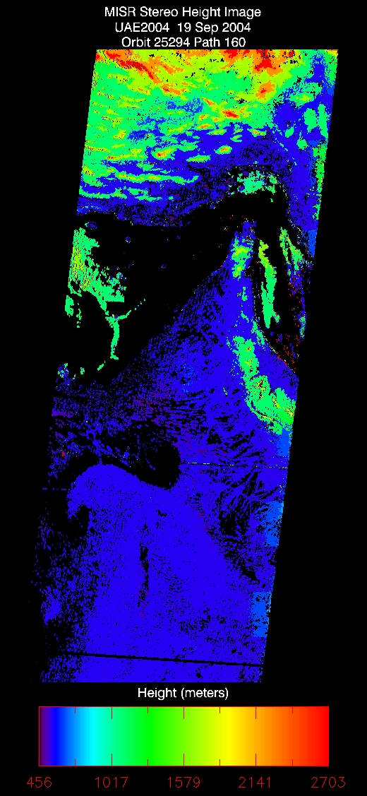 UAE_Desert: Sept. 19, 2004, Stereo Height 1.1 km