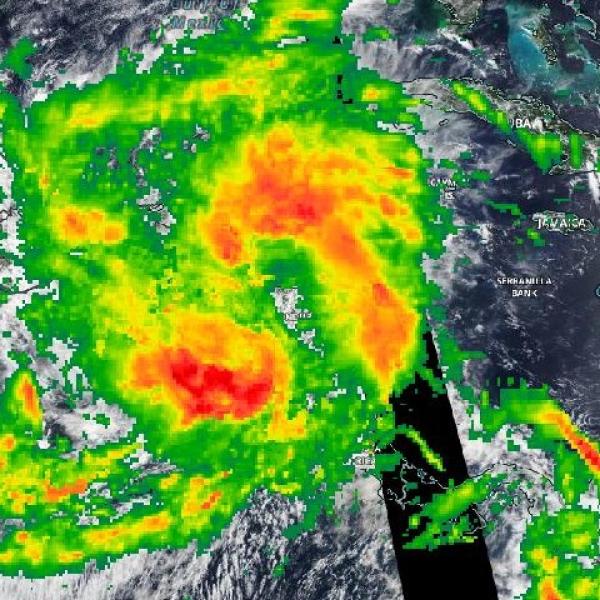 Rain in Central America on 10 October 2022 from the MODIS instrument aboard the Aqua satellite with IMERG