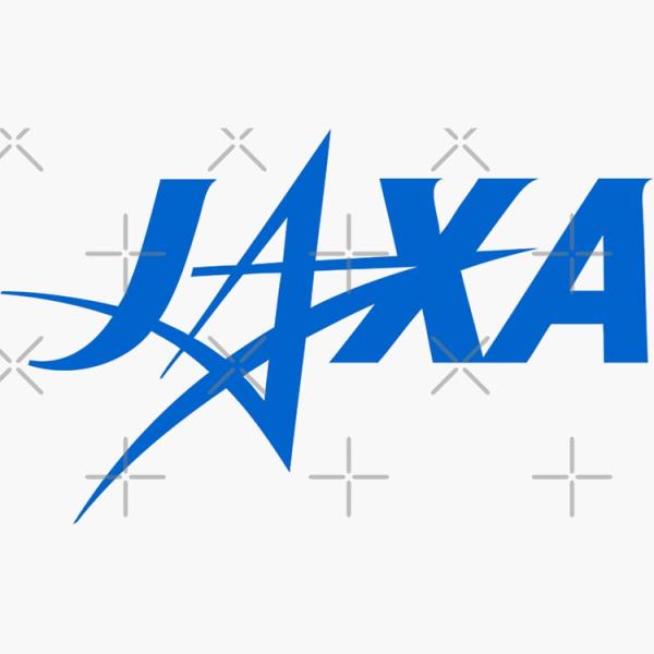 Square logo with blue letters spelling JAXA across center