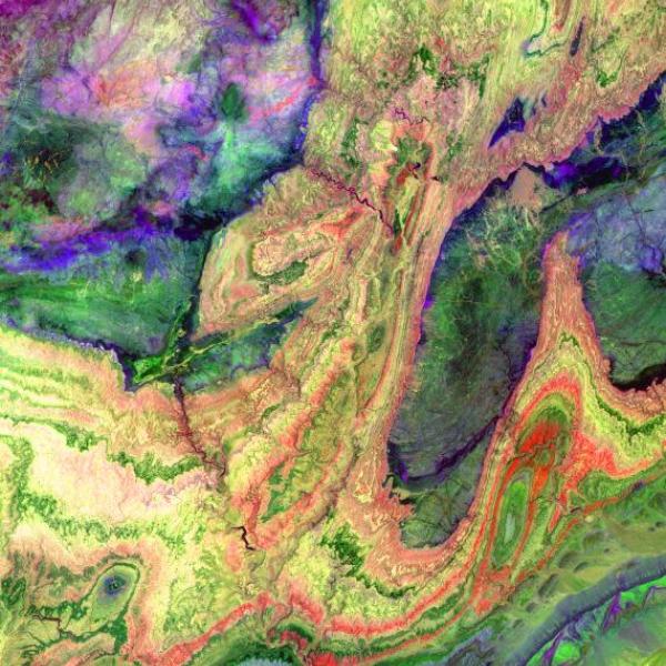 ASTER image of the Anti-Atlas Mountains in Morocco.